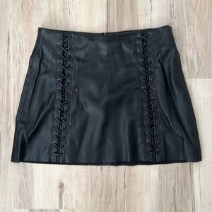 Faux leather mini skirt